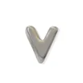Colgante con letra V metálica plateada, elegante accesorio de joyería DIY para pulseras. - Precio por una sola letra / Platino V