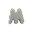 Abalorio colgante de metal color plateado letra M para pulsera DIY, accesorio de joyería minimalista - Precio por una sola letra / Platino M