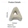 Colgante de letra A de cobre accesorio para pulsera DIY minimalista chapado en oro 10.7mm - Letra A / Precio por una sola letra / Platino
