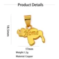 Venezuela Karte Anhänger Gold Kupfer DIY Halskette Schmuck Zubehör mit Home 18.5mm - Home Schriftzug Karte Stil A (W0536)