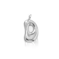 Silver puffy bubble letter pendant detail view, cute shiny 3D initial necklace accessory. - Letter D / Pendant Only (Without Chain) / Silver