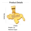 Venezuela Karte Anhänger Kupfer Gold Halskette Schmuck Accessoire DIY Charm 18.5x17mm - Home Schriftzug Karte Stil B (W0536)