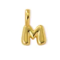 Minimalist 18K gold plated brass letter M pendant for DIY necklaces and charm bracelets. - Gold Style M