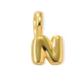 Gold letter pendant, 18k gold plated brass, puffy alphabet charm for DIY necklace bracelet. - Gold Style N