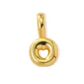 Gold plated letter O pendant detail, minimalist heart cutout design for DIY jewelry accessories. - Gold Style O