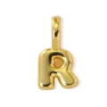 Gold 18k plated brass letter R pendant minimalist jewelry accessory for DIY necklace bracelet - Gold Style R