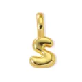 Gold-plated letter S pendant detail, minimalist metal charm for DIY necklaces and bracelets. - Gold Style S