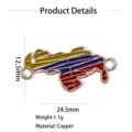 Venezuela map metal connector DIY charm pendant jewelry making accessory 24.5x12.5mm - Flag Map Connector Style B (W0536)