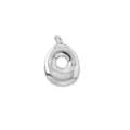 Close-up detail of the cute puffy bubble letter pendant, showing smooth metallic surface. - Letter O / Pendant Only (Without Chain) / Silver