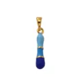 Gold-plated brass colorful enamel letter pendant, stylish hip-hop jewelry accessory detail shot. - Letter I