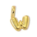 Gold plated letter W pendant 18k minimalist DIY necklace bracelet jewelry fashion accessory. - Gold Style W