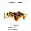 Venezuela map pendant copper gold tone DIY necklace jewelry accessory specification detail image - Flag Map Connector Style C (W0536)