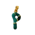 Gold-plated green enamel letter P pendant necklace accessory fashion luxury style charm jewelry item - Letter P