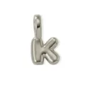 Silver tone puffy letter k pendant charm for diy necklace bracelet jewelry accessories. - Silver Style K