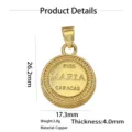 Venezuela messing verguld Maria letter ronde munt hanger vintage DIY ketting product detail - PUIG CARACAS Letter Munt Stijl