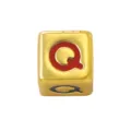 Gold square letter Q bead enamel pendant DIY handmade bracelet necklace jewelry accessory - Four-Color Letter - Q