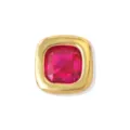 Square pink zircon brass DIY bead detail, shiny gold plated geometric charm component. - July (Light Pink Zirconia)