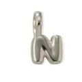 Silver plated puffy letter N charm pendant for stylish DIY necklace bracelet jewelry - Silver Style N