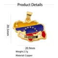Venezuela Landkarte Anhänger vergoldet Kupfer bunte Emaillierte Modeschmuck Kette - Venezuela Karte Anhänger (Stil 1) / 20.5x20.9mm
