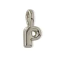 Silver tone puffy letter P pendant charm for DIY necklace bracelet minimalist jewelry accessory - Silver Style P