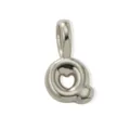 Puffy letter Q pendant, minimalist metallic DIY charm for custom necklaces and bracelets. - Silver Style Q
