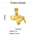 Goldfarbene Kupfer Landkarte Anhänger Halskette mit Home Text, Größe 20x16.5mm, leicht. - Karte Home Anhänger (Stil 2) / 20x16.5mm