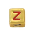 Gold square letter Z bead pendant DIY enamel charm for handmade bracelet necklace jewelry making - Four-Color Letter - Z