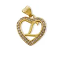 Gold heart letter L pendant charm for DIY necklace bracelet jewelry fashion accessory style - Letter L (Pendant) / Gold
