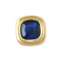 Brass blue cubic zirconia square DIY jewelry charm pendant bead component accessory - September (Blue Zirconia)