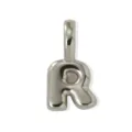 Silver Letter R Pendant Metal Balloon Initial Charm for DIY Necklace Bracelet Jewelry Accessory - Silver Style R