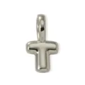 Silver tone puffy letter T pendant charm for DIY necklace bracelet jewelry making accessories - Silver Style T