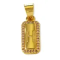 Ciondolo lettera H rettangolare placcato oro 18k con zirconi per collana gioielli fai da te - Lettera H