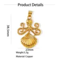 18k verguld koper octopus schelp hanger sieraden accessoire voor DIY ketting ambachten. - Hanger Zonder Ketting (W260809) / 2-Octopusschelp (goud)