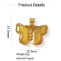 Goldfarbener Messing Schmetterling Anhänger für DIY Halsketten, polierte Oberfläche, Größe. - Polierter Schmetterling (Gold)