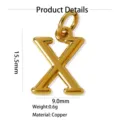 Pendentif lettre X plaqué or charm bijou minimaliste élégant pour femmes et filles - Pendentif Seul (Sans Chaîne) (Chi) / Or
