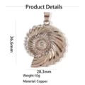 Ciondolo con conchiglia di nautilo in ottone, accessorio per collana fai da te stile oceano - Ciondolo Solo (Senza Catena) (W260809) / 5-Conca (oro bianco)
