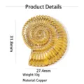 Ciondolo conchiglia ammonite in ottone dorato 31.8x27.4mm accessorio componente per collana DIY - Ciondolo Solo (Senza Catena) (W260809) / 6-Conca perforata (oro)