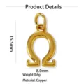 Pendentif lettre grecque Oméga en cuivre plaqué or bijoux accessoire de mode pour collier. - Pendentif Seul (Sans Chaîne) (Omega) / Or