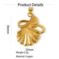 Ciondolo Conchiglia Conca Placcato Oro 18K Ottone Stile Oceano Collana Accessorio - Ciondolo Solo (Senza Catena) (W260809) / 7-Conchiglia (oro)