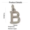 Pendentif lettre B minimaliste collier en cuivre plaqué or détail de bijoux élégants. - Pendentif Seul (Sans Chaîne) (Beta) / Argent