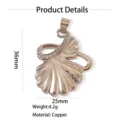 Ciondolo con conchiglia in ottone stile oceano collana DIY accessorio gioiello 36x25mm - Ciondolo Solo (Senza Catena) (W260809) / 7-Conchiglia (oro bianco)