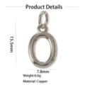 Pendentif lettre O minimaliste en cuivre plaque or pour collier DIY et accessoires de bijoux. - Pendentif Seul (Sans Chaîne) (Omicron) / Argent