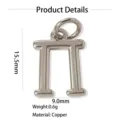 Pendentif lettre grecque Pi en métal, collier bijou minimaliste en cuivre accessoire mode. - Pendentif Seul (Sans Chaîne) (Pi) / Argent