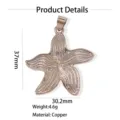 Pendente a stella marina in ottone placcato oro 18K accessorio per gioielli collana stile. - Ciondolo Solo (Senza Catena) (W260809) / 9-Stella marina (oro bianco)