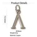 Pendentif lettre en cuivre variante, bijou minimaliste plaqué argent, hauteur 15.5mm. - Pendentif Seul (Sans Chaîne) (Lambda) / Argent