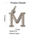Pendentif lettre M en cuivre minimaliste collier accessoire pour femmes bijoux de mode style chic - Pendentif Seul (Sans Chaîne) (Mu) / Argent