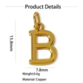 Pendentif lettre B en cuivre plaqué or collier minimaliste bijoux élégants pour femme - Pendentif Seul (Sans Chaîne) (Bêta) / Or