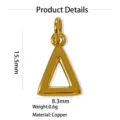Pendentif collier triangulaire en cuivre plaqué or minimaliste de 15,5 mm pour femmes. - Pendentif Seul (Sans Chaîne) (Delta) / Or