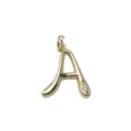 Vergoldeter Messing Buchstabe A Anhänger DIY Halskette Charm Zubehör funkelnder Zirkonia - Buchstabe A / Gold