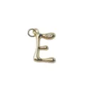 Gold plated letter E pendant charm, chic puffy initial jewelry accessory for DIY necklace crafting. - Letter E / Gold
